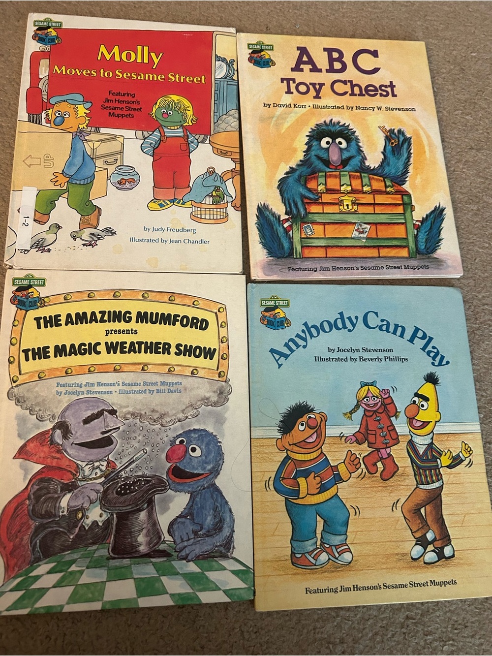 Sesame Street Kids Books Vintage Bundle of 4